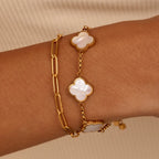 Mother Of Pearl Clover Bracelet