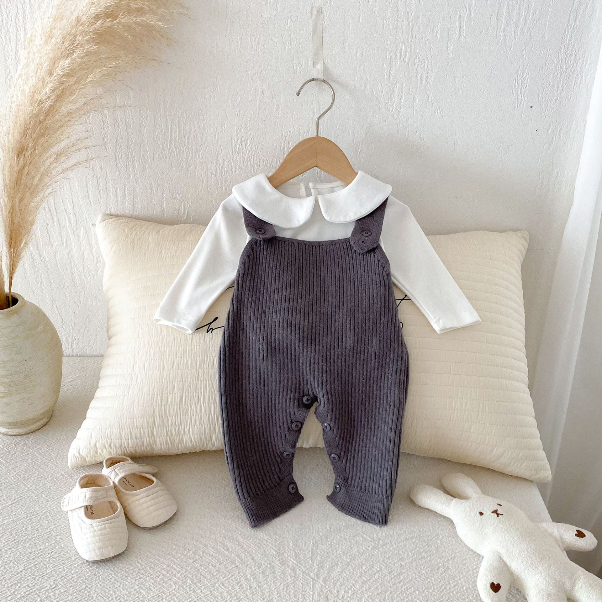 SnuggleKnit  Baby Ribbed Overalls