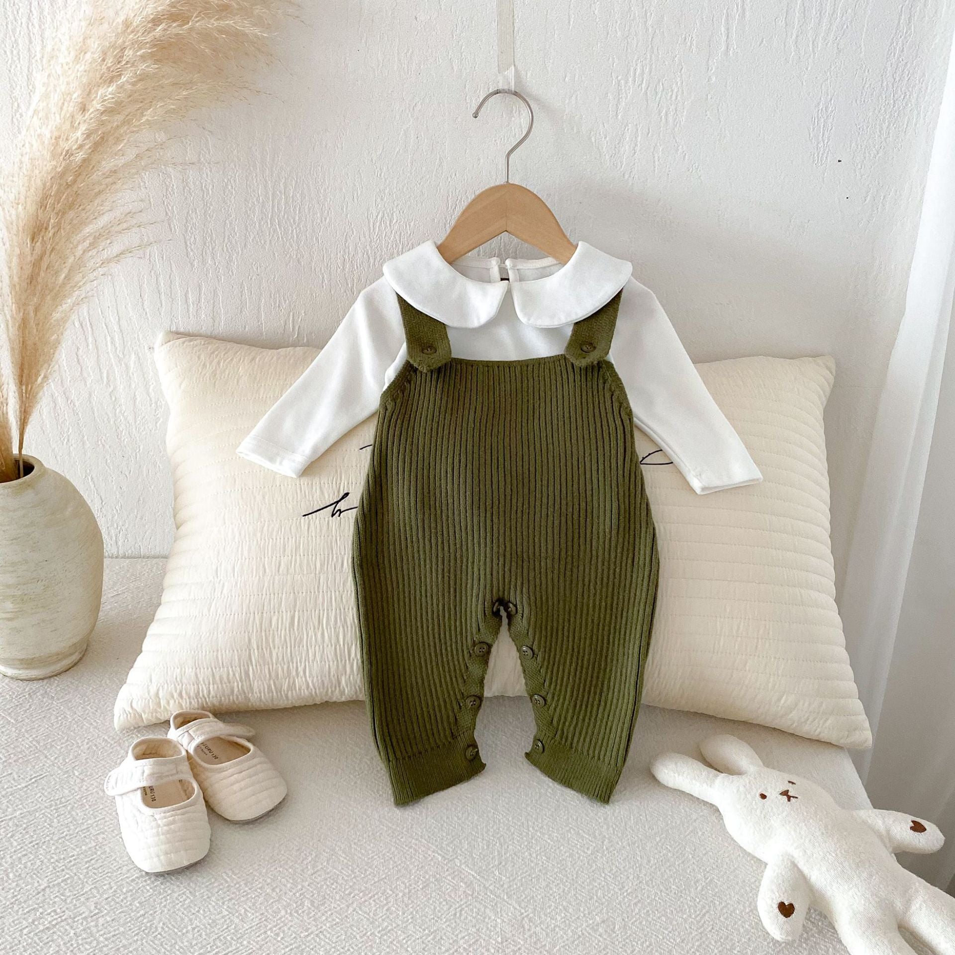 SnuggleKnit  Baby Ribbed Overalls